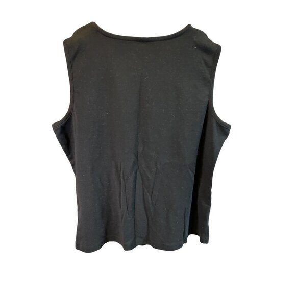 White Stag Black Sleeveless Beaded Neckline Top Sz XL - Picture 2 of 9